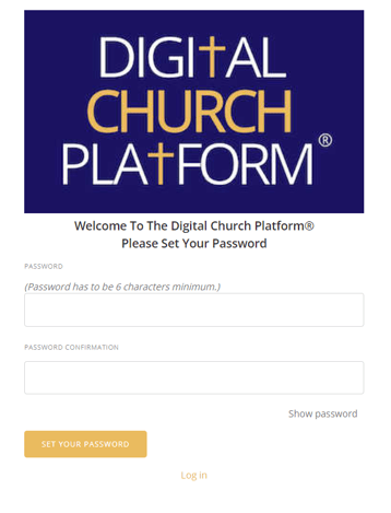resetting passwords | Digital Church Platform